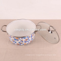 colorful carbon steel with enamel coating cooking pot